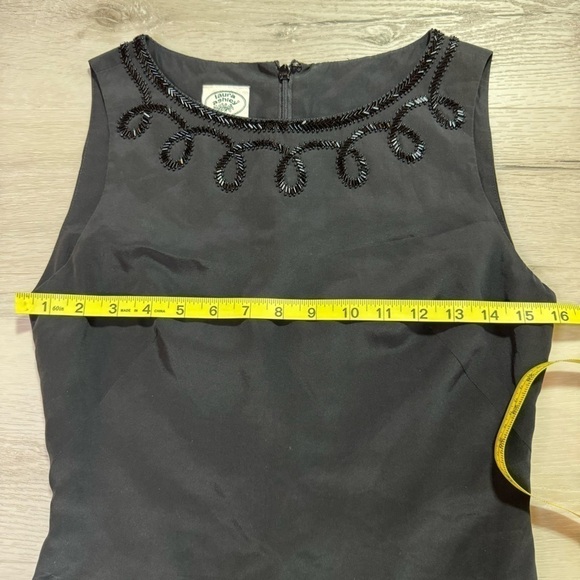 Vintage Laura Ashley Black Silk Beaded Neckline Dress, Size 6 - Picture 9 of 10